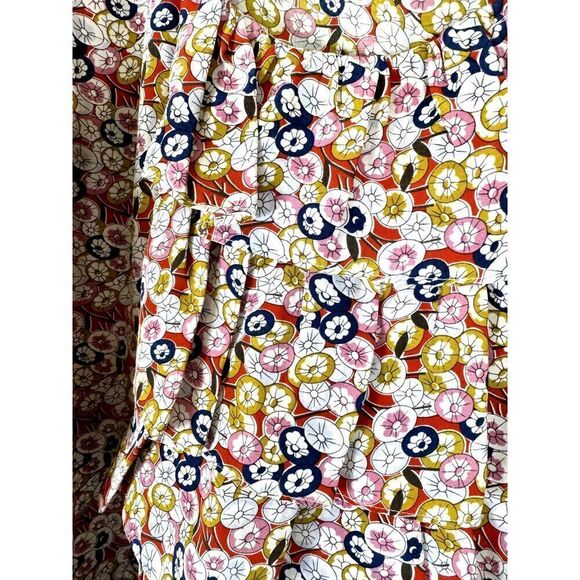 Anthropologie Sine Sleeveless 100% Silk Floral Top Sz 8 EUC / bright / office - Picture 5 of 9